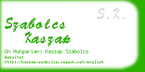 szabolcs kaszap business card